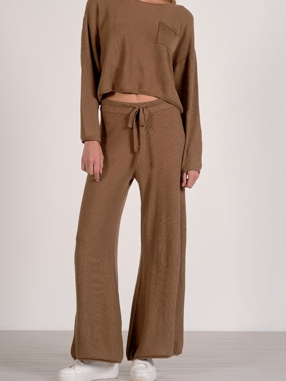 NWT ELAN Caramel Drawstring Wide Leg Pants - Picture 2 of 7